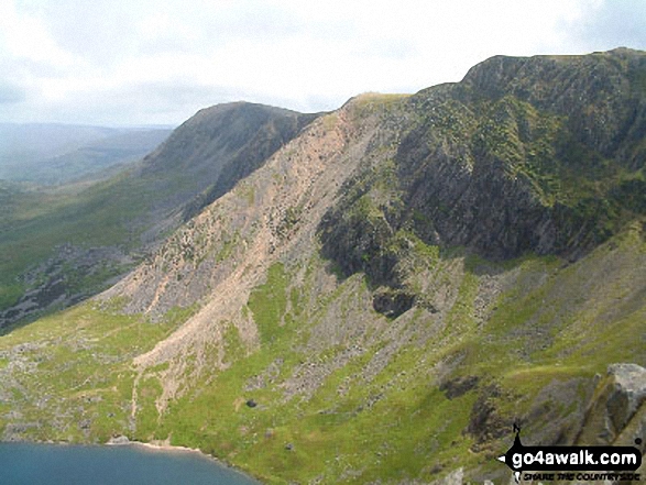 Walk gw152 Cadair Idris (Penygadair), Mynydd Moel, Cyfrwy and Gau Craig via The Pony Path - Mynydd Moel and Cadair Idris (Penygadair) from the Pony Path near Cyfrwy summit