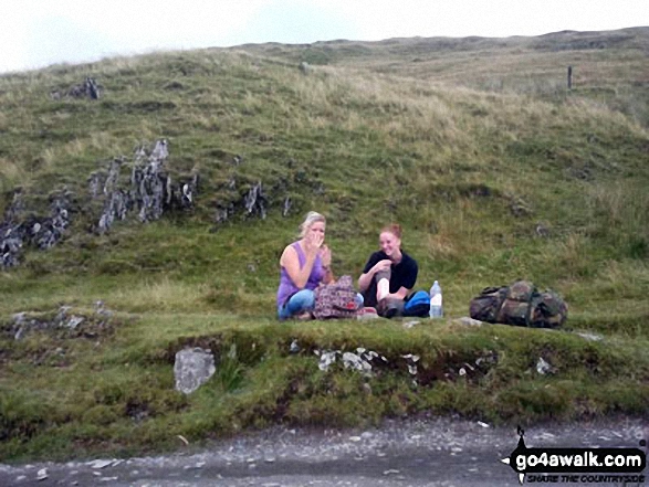 Walk gw186 Garnedd Ugain, Snowdon (Yr Wyddfa) & Moel Cynghorion from Llanberis - Me and Janine on our way up Snowdon