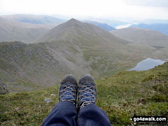 Walk c213 Helvellyn from Glenridding - Catstye Cam and Red Tarn from the top of Helvellyn, May 2012