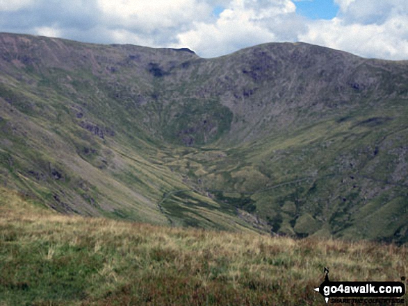 Walk c358 Seat Sandal, Fairfield and Heron Pike from Grasmere - Rydal Head with Fairfield (left) and Hart Crag (right) from Great Rigg