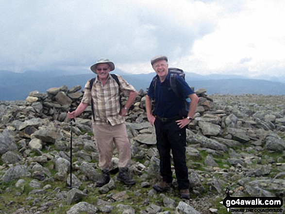 Walk c389 Great Rigg, Fairfield and Hart Crag from Ambleside - Fellow go4awalkers Chris and Alan on Fairfield summit