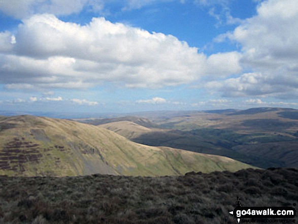 Walk c365 Calders and The Calf via Cautley Spout from The Cross Keys - The view from Great Dummacks