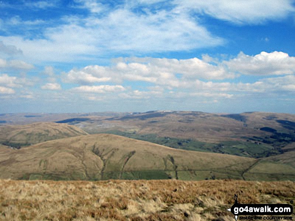 Wild Boar Fell (centre right with some snow on it) from Yarlside