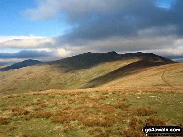 Grey Friar (left), Dow Crag, Brown Pike and The Old Man of Coniston (right) from White Maiden