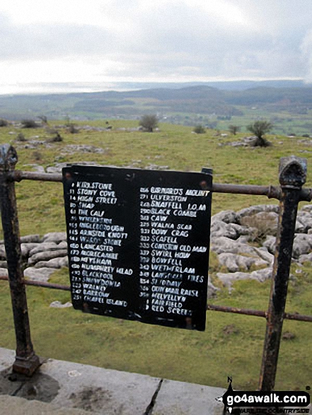 Walk c390 Hampsfell from Grange-over-Sands - View indicator on the summit of Hampsfell