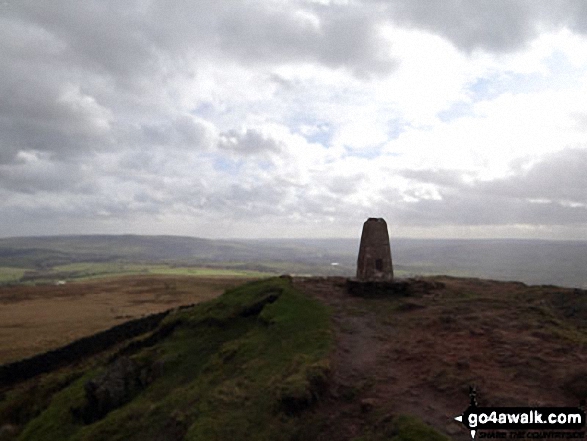 The trig point on the summit of Sharp Haw