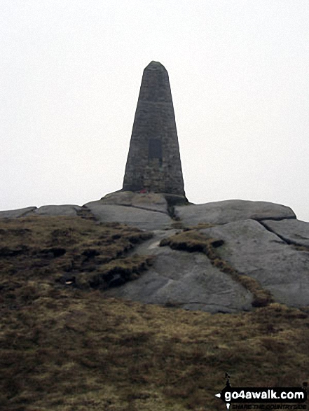 Walk ny124 Rylstone Fell, Cracoe Fell, Thorpe Fell Top and Embsay Moor from Embsay - Cracoe Fell summit obelisk