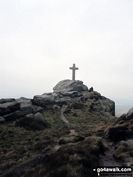 Walk ny124 Rylstone Fell, Cracoe Fell, Thorpe Fell Top and Embsay Moor from Embsay - Rylstone Cross on Rylstone Fell