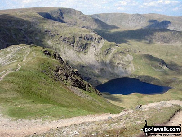 Nan Bield Pass and Small Water with Rough Crag and High Street beyond from Harter Fell (Mardale) 