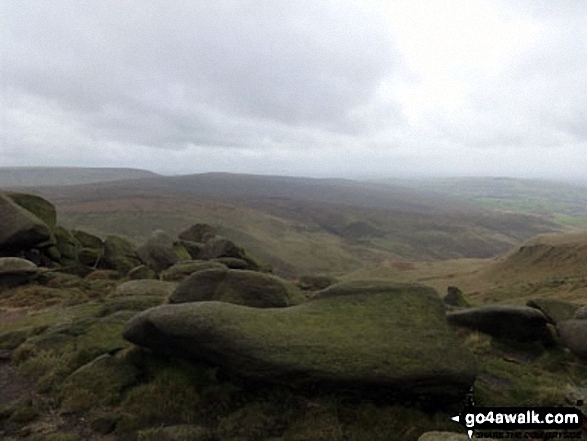 Walk d236 Higher Shelf Stones from Old Glossop - The view from the summit of Higher Shelf Stones