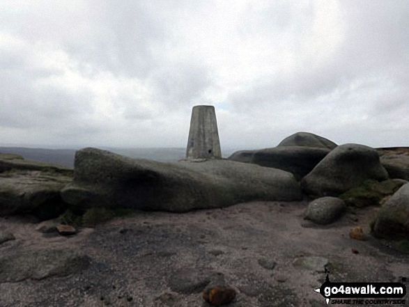 Walk d236 Higher Shelf Stones from Old Glossop - Higher Shelf Stones summit trig point