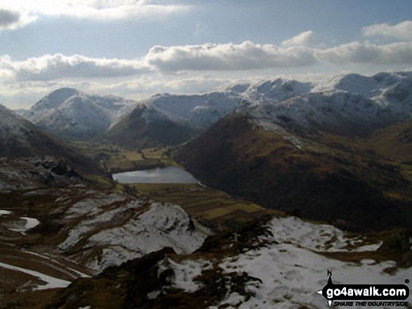 Walk c155 The Knott and Place Fell from Patterdale - Brothers Water from the summit of Angletarn Pikes