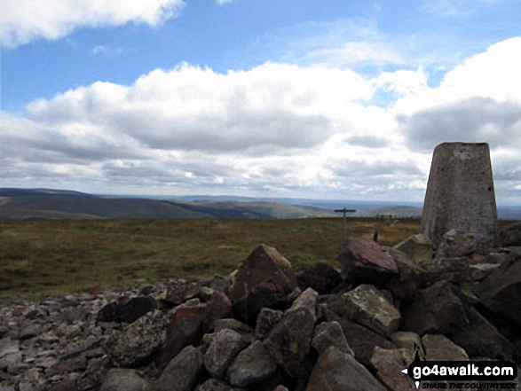 The Pennine Way from Windy Gyle summit trig point 