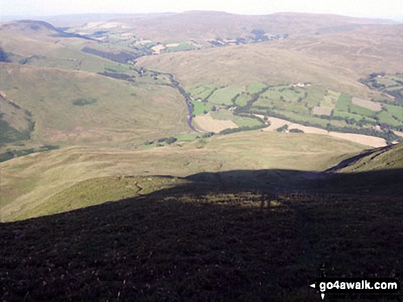 Walk c336 Calders, The Calf and Yarlside via Cautley Spout from The Cross Keys - The River Rawthey valley from Great Dummacks