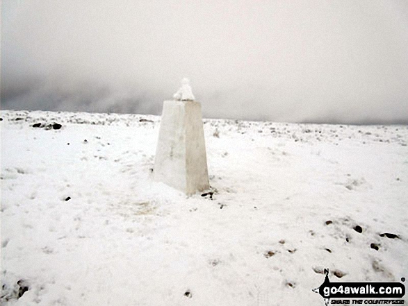 Walk wy162 West Buck Stones (Ilkley Moor) from Ilkley - Rombalds Moor (Ilkley Moor) Trig Point in the snow