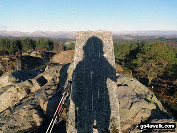 My shadow on Carron Crag Trig point