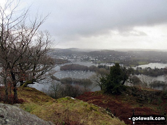 Walk c131 Latterbarrow and Claife Heights (High Blind How) from Far Sawrey - View over Windermere from the path up Claife Heights