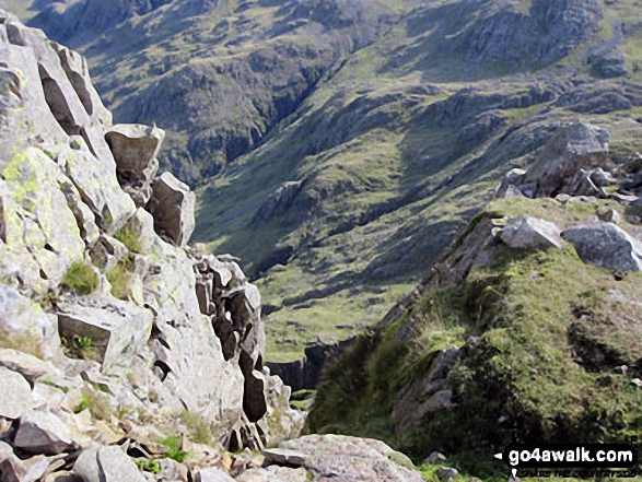 Crags on Lingmell just west of the summit 