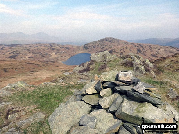 Looking down on Beacon Tarn from Wool Knott summit