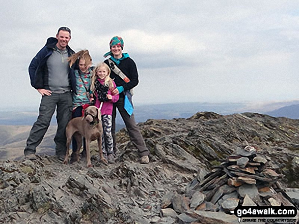 Walk c408 Grisedale Pike and Causey Pike from Braithwaite - A lovely family I met on Grisedale Pike summit