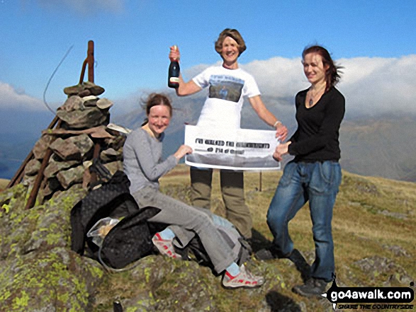 The champagne shot! - Celebrating on the summit of Steel Fell (Dead Pike), my 214th and final Wainwright. I've finally walked all the Wainwrights. Thank you to go4awalk for helping me to fulfil my ambition. The final fell was Steel Fell. I used walk c294 Steel Fell from Grasmere. I will continue to use your site to find different routes up my favourite fells. Keep up the good work.