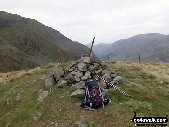 Walk c160 Pillar from Gatesgarth, Buttermere - Looking Stead (Pillar) summit cairn