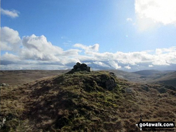 Walk c465 High Wether Howe, Seat Robert and Great Ladstones from Wet Sleddale Reservoir - High Wether Howe summit cairn