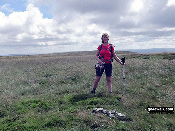 Me with the very small summit cairn on Little Fell (Burton Fell)