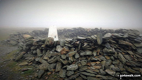 Walk c439 Black Combe and White Combe from Whicham Church, Silecroft - Black Combe summit Trig point and shelter