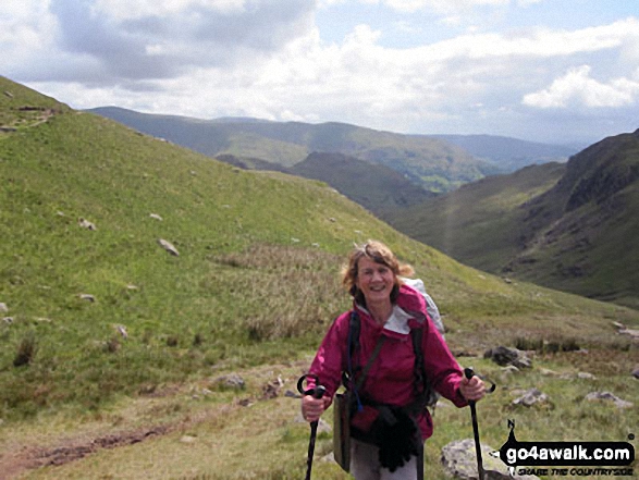 Walk c189 High Raise from Rosthwaite - Climbing Lining Crag towards Greenup Edge