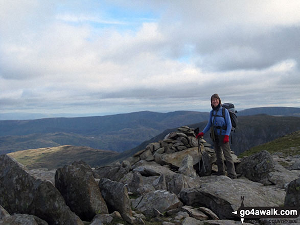 Walk c220 Helvellyn via Striding Edge from Glenridding - On the summit of Nethermost Pike