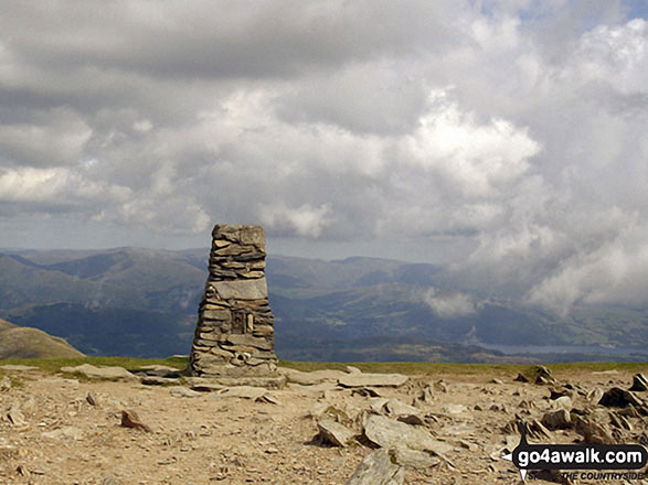 Walk c210 The Old Man of Coniston from the Walna Scar Road, Coniston - The Trig Point on the summit of The Old Man of Coniston