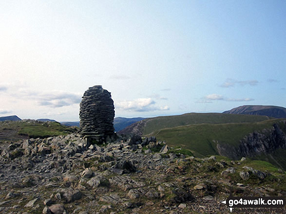 Walk c459 The Greater Newlands Horseshoe from Hawes End - The tall cairn on the summit of Dale Head (Newlands)