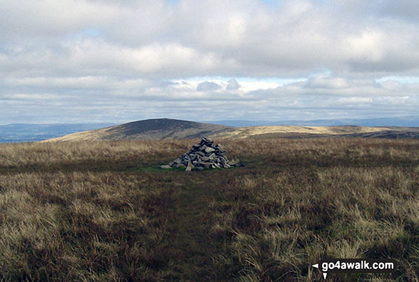 The cairn on the summit of Great Sca Fell