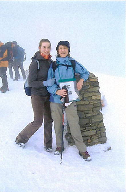 On the summit of Helvellyn in the snow