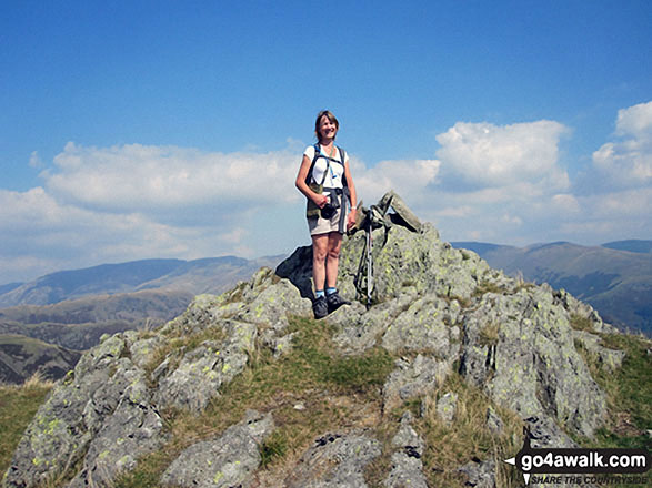 Walk c428 The Langdale Pikes, High Raise and The Easedale Fells  from Grasmere - Me on the summit of Blea Rigg