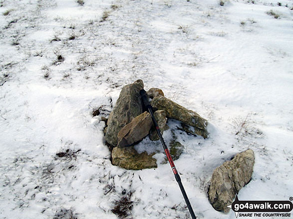 High Hartsop Dodd summit cairn in the snow 