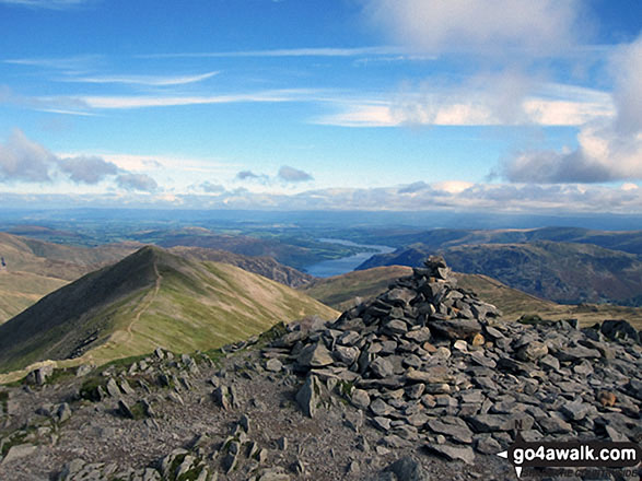 Walk c432 Helvellyn from Thirlmere - Catstye Cam and Ullswater from Helvellyn