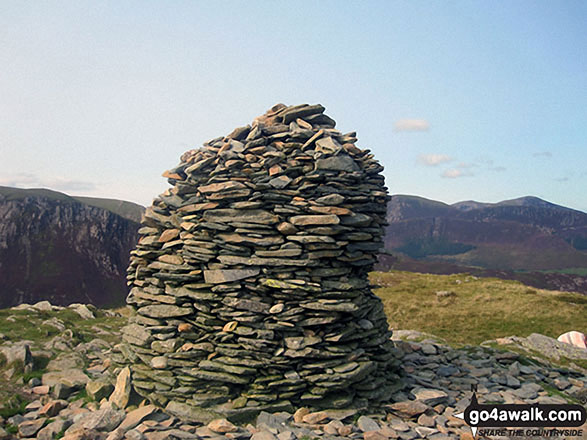 Walk c313 The Newlands Fells from Hawes End - The large beacon on the summit of High Spy