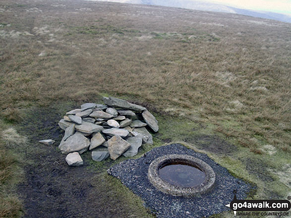 Walk c362 Branstree and High Street from Mardale Head - The Ordnance Survey Concrete Ring on the summit of Branstree (Artlecrag Pike)