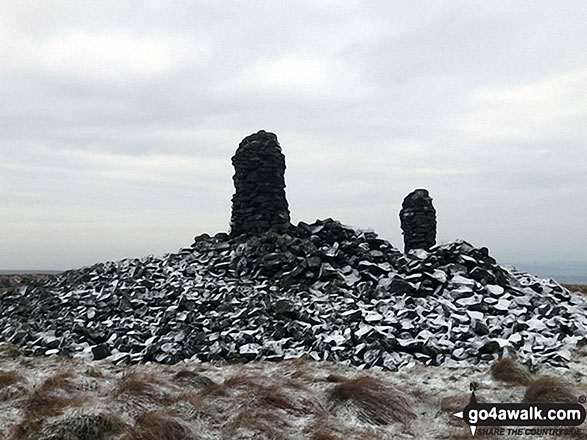 Walk c348 Cold Fell Pike (Geltsdale) from Clesketts - Curricks on Tindale Fell under a light dusting of snow