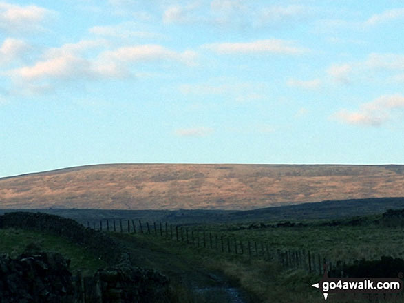 Walk n114 Grey Nag and Black Fell (Haresceugh Fell) from Gilderdale Bridge - Renwick Fell (Thack Moor) lit by the setting sun from Grey Nag