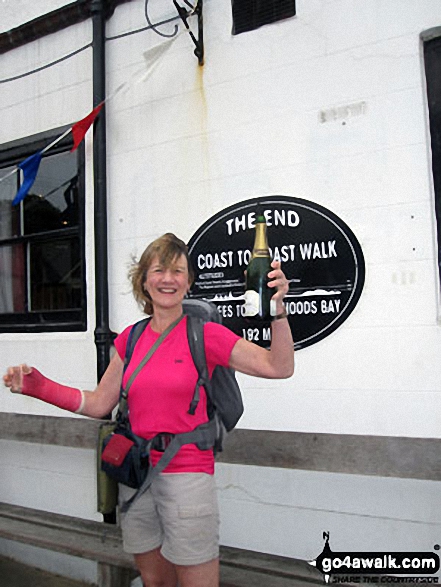 Celebrating at Robin Hood's Bay - the end of Wainwright's Coast to Coast Walk Walking Wainwright's Coast to Coast Walk 2011