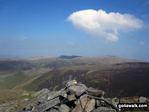 Looking North East to Knott (Uldale Fells), High Pike (Caldbeck) and Carrock Fell from the summit cairn on Bakestall 