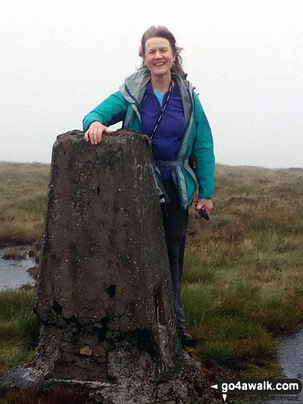 Me on the summit trig point of Killhope Law, my final English Nuttall 