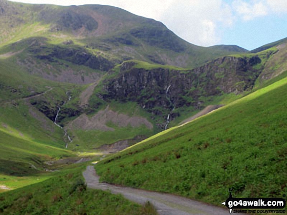 Force Crag (foreground) with Crag Hill (Eel Crag) and Coledale Hause beyond from Coledale Beck 