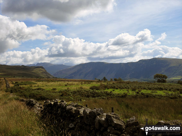 The Wasdale Screes below Illgill Head (centre) and Whin Rigg (right) from Ponsonby Fell 