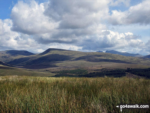 Seatallan (centre left) and you can just make out Scafell Pike, Mickledore and Sca Fell (centre right in the distance) from Ponsonby Fell summit 