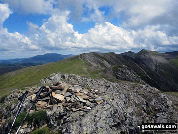 Hopegill Head and Grisedale Pike from the cairn on the summit of Whiteside (Crummock)