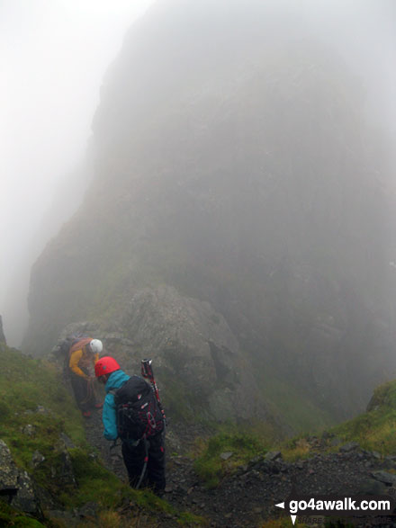 Preparing for the climb up Pillar Rock